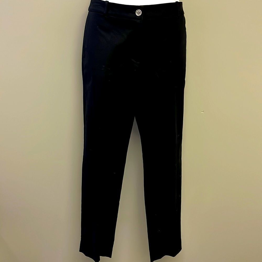 MICHAEL Michael Kors Black Cotton Button & Zipper Straight Dress Pants- 12